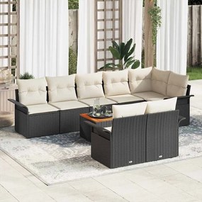vidaXL Σετ Καναπέ Κήπου 9 pcs Μαύρο Πολυ ράταν