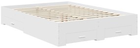 vidaXL Σκελετός Κρεβατιού Λευκό 160 x 200 cm Επεξεργασμένο ξύλο