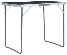 vidaXL Τραπέζι Κάμπινγκ Πτυσσόμενο Γκρι 80x60 εκ. με Μεταλλικό Σκελετό