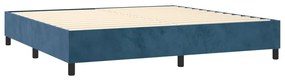 vidaXL Κρεβάτι Boxspring με Στρώμα Σκούρο Μπλε 90x190 εκ. Βελούδινο