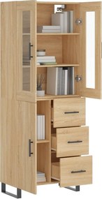 vidaXL Ντουλάπι Sonoma δρυς 69,5 x 34 x 180 εκ. από Επεξεργασμένο Ξύλο