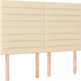 vidaXL Κρεβάτι Boxspring με Στρώμα Κρεμ 140x190 εκ. Υφασμάτινο