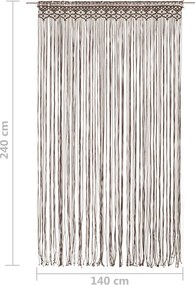 vidaXL Κουρτίνα Μακραμέ Taupe 140 x 240 εκ. Βαμβακερή