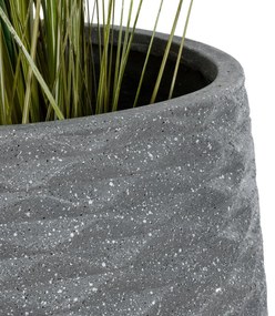 GloboStar® Artificial Garden LOUISIANA 20567 ΣΕΤ 2 Διακοσμητικά Πολυεστερικά Τσιμεντένιά Κασπώ Γλάστρες - Flower Pots Γκρι A:Φ36 x Υ54cm B:Φ32 x Υ49cm