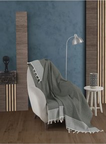 Stewehome Κάλυμμα πολυθρόνας από βαμβάκι με φούντες 150x180 cm