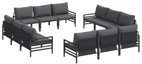 vidaXL Σετ Καναπέ Κήπου 12 pcs Ανθρακί Ατσάλι