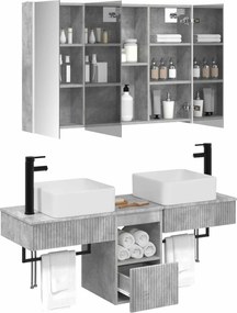 vidaXL Σετ Ντουλαπιών Μπάνιου 4 pcs Γκρι Σκυροδέματος