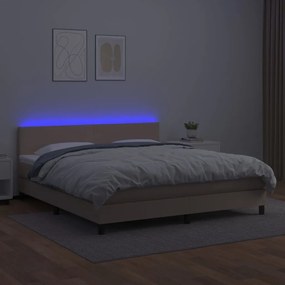 ΚΡΕΒΑΤΙ BOXSPRING ΣΤΡΩΜΑ&amp;LED ΚΑΠΟΥΤΣΙΝΟ 160X200 ΕΚ. ΣΥΝΘ. ΔΕΡΜΑ 3134116