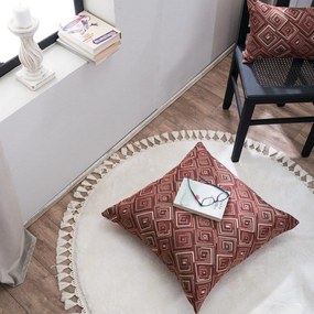 Μαξιλαροθήκη Διακοσμητική Δαπέδου Santos 05 Terracotta Teoran 65Χ65 Acrylic,Cotton,Polyester