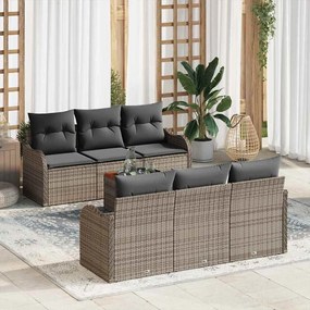 vidaXL Σετ Καναπέ Κήπου 7 pcs Γκρι Πολυ ράταν