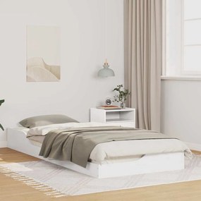 vidaXL Κρεβάτι δαπέδου Λευκό 80 x 220 cm Μασίφ ξύλο πεύκου