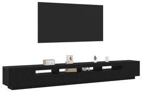 vidaXL Ντουλάπι τηλεόρασης με LED φώτα Μαύρο Δρυς 300x35x40 εκ. Κατασκευασμένο από Ξύλο