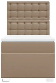 vidaXL Κρεβάτι Boxspring με Στρώμα Καπουτσίνο 80x200 εκ. Συνθ. Δέρμα