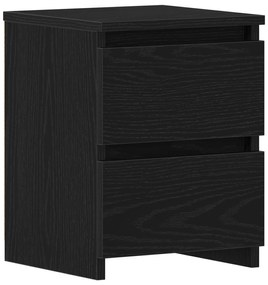 vidaXL κομοδίνο  με συρτάρια Μαύρος Δρυς 30x30x40 εκ