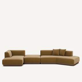 Γωνιακός καναπές αριστερός από λινό βελούδο, JACOPO