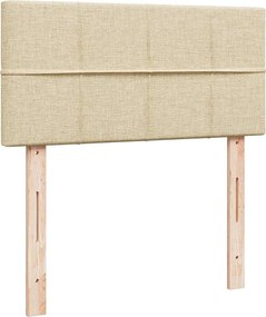 vidaXL Κρεβάτι Boxspring με Στρώμα Κρεμ 100 x 200 εκ. Υφασμάτινο