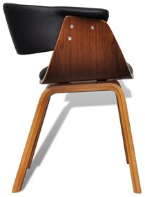 Καρέκλες Τραπεζαρίας 2 τεμ. από Λυγισμένο Ξύλο/Συνθετικό Δέρμα - Μαύρο