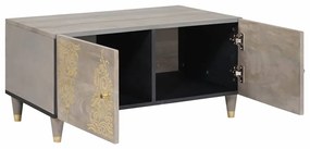 vidaXL Τραπεζάκι σαλονιού Γκρι 80 x 50 x 40 cm Μασίφ ξύλο μάνγκο