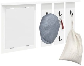 vidaXL Τοίχου Κρεμάστρα Λευκό 85 x 10 x 45 εκ. Επεξεργασμένο ξύλο