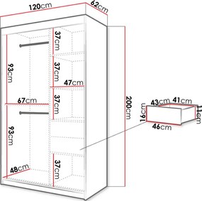 Ντουλάπα συρόμενη Plaster I 120-Leuko