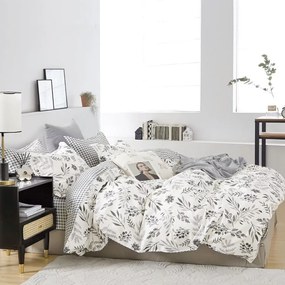 Σεντόνια Elsie (Σετ 4τμχ) Grey-White Melinen Υπέρδιπλο 230x270cm 100% Βαμβακοσατέν