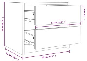 ΚΟΜΟΔΙΝΑ 2 ΤΕΜ. ΛΕΥΚΑ 40 X 31 X 35,5 ΕΚ. ΑΠΟ ΜΑΣΙΦ ΞΥΛΟ ΠΕΥΚΟΥ 836138