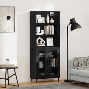 vidaXL Highboard 2 pcs Μαύρη Οξυά 69,5 x 32,5 x 180 εκ