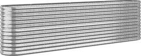 vidaXL Ζαρντινιέρα Ασημί 260x40x68 εκ. Γαλβανισμένος χάλυβας
