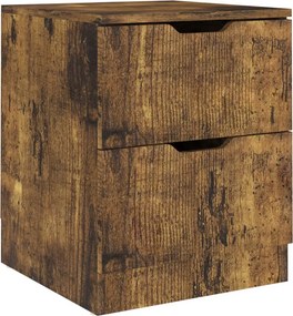 vidaXL Κομοδίνα 2 τεμ. Καπνιστή Δρυς 40 x 40 x 50 εκ. Επεξεργ. Ξύλο