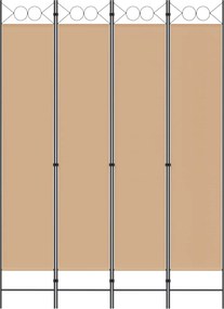 vidaXL 4-Πίνακας Διαχωριστικός Μπεζ 160 x 220 cm Ύφασμα
