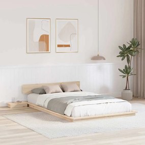 vidaXL Σκελετός Κρεβατιού Καφέ 140 x 190 cm ξύλο