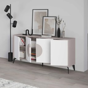 Μπουφές Gora pakoworld σε λευκή με μόκα απόχρωση  180x35.6x82εκ