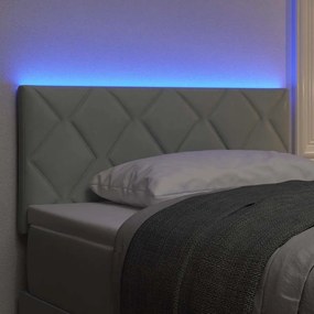 vidaXL LED κεφαλάρι Ανοιχτό γκρι 100 cm Βελούδο