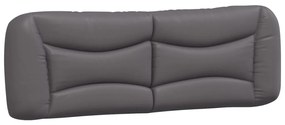 vidaXL Κρεβάτι με Στρώμα Γκρι 160x200 εκ. από Συνθετικό Δέρμα