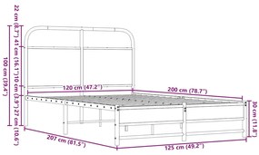 ΠΛΑΙΣΙΟ ΚΡΕΒΑΤΙΟΥ ΧΩΡ. ΣΤΡΩΜΑ ΚΑΦΕ ΔΡΥΣ 120X200ΕΚ. ΕΠ. ΞΥΛΟ 4100480