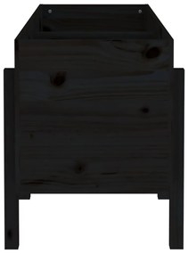 Ζαρντινιέρα Υπερυψωμένη 121 x 50 x 57 εκ. από Μασίφ Ξύλο Πεύκου - Μαύρο