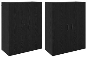 vidaXL Ντουλάπια Τοίχου 2 pcs Μαύρη δρυς 69.5 x 34 x 90 εκ.