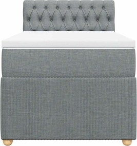 vidaXL Κρεβάτι Boxspring με Στρώμα Ανοιχτό Γκρι 80x200 εκ. Υφασμάτινο