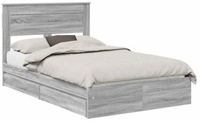 vidaXL Κρεβάτι Αποθήκης Γκρίζο Σονομα 120 x 200 cm Επεξεργασμένο ξύλο