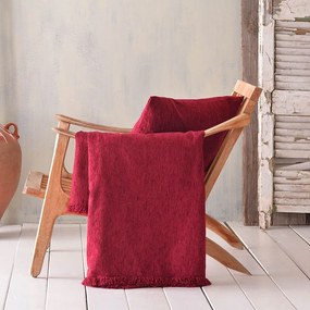 Ριχτάρι Kidal Bordo Ρυθμός Τετραθέσιο 180x330cm Chenille-Πολυέστερ