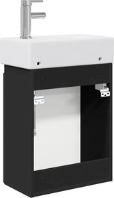 vidaXL Μονάδα μπάνιου με βρύση Μαύρο 45,5 x 25,5 x 84 εκ