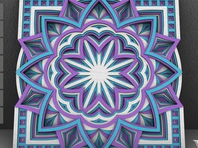 Intra απο ξύλο plywood Χρώμα wenge 3mm-4mm πάχος - Flower Mandala , Layered Mandala Δίασταση 30x30 cm INTRAFABR-123630833