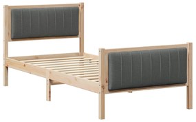 Σκελετός Κρεβατιού με κεφαλάρι Καφέ και σκούρο γκρι 90 x 200 cm