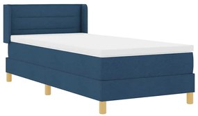 vidaXL Κρεβάτι με Ελατήρια με στρώμα Μπλε 90 x 200 cm ύφασμα
