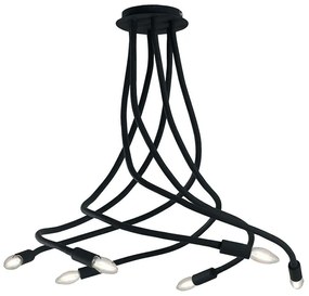 Φωτιστικό Οροφής Lover I-LOVER-6-NERO 6xE14 Φ18cm 100cm Black Luce Ambiente Design Metal