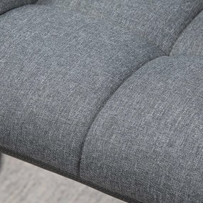 Σκαμπό μπαρ HOMCOM σετ 2 τεμαχίων, ρετρό σχεδιασμός, ρυθμιζόμενο ύψος, δερματίνη, όψη λινό, γκρι + μαύρο