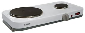 Kalko K6644 Επιτραπέζια Εστία Εμαγιέ Διπλή 1950W Λευκή