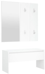 vidaXL Σετ Επίπλων Διαδρόμου Λευκό από Επεξεργασμένο Ξύλο