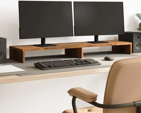 vidaXL Βάση Οθόνης Όψη Παλαιού Ξύλου 100x27x10 εκ. από Επεξ. Ξύλο