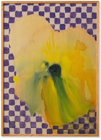 Πόστερ Flower With Checks 02 - Κίτρινο Μωβ 50 x 70 PAPER COLLECTIVE